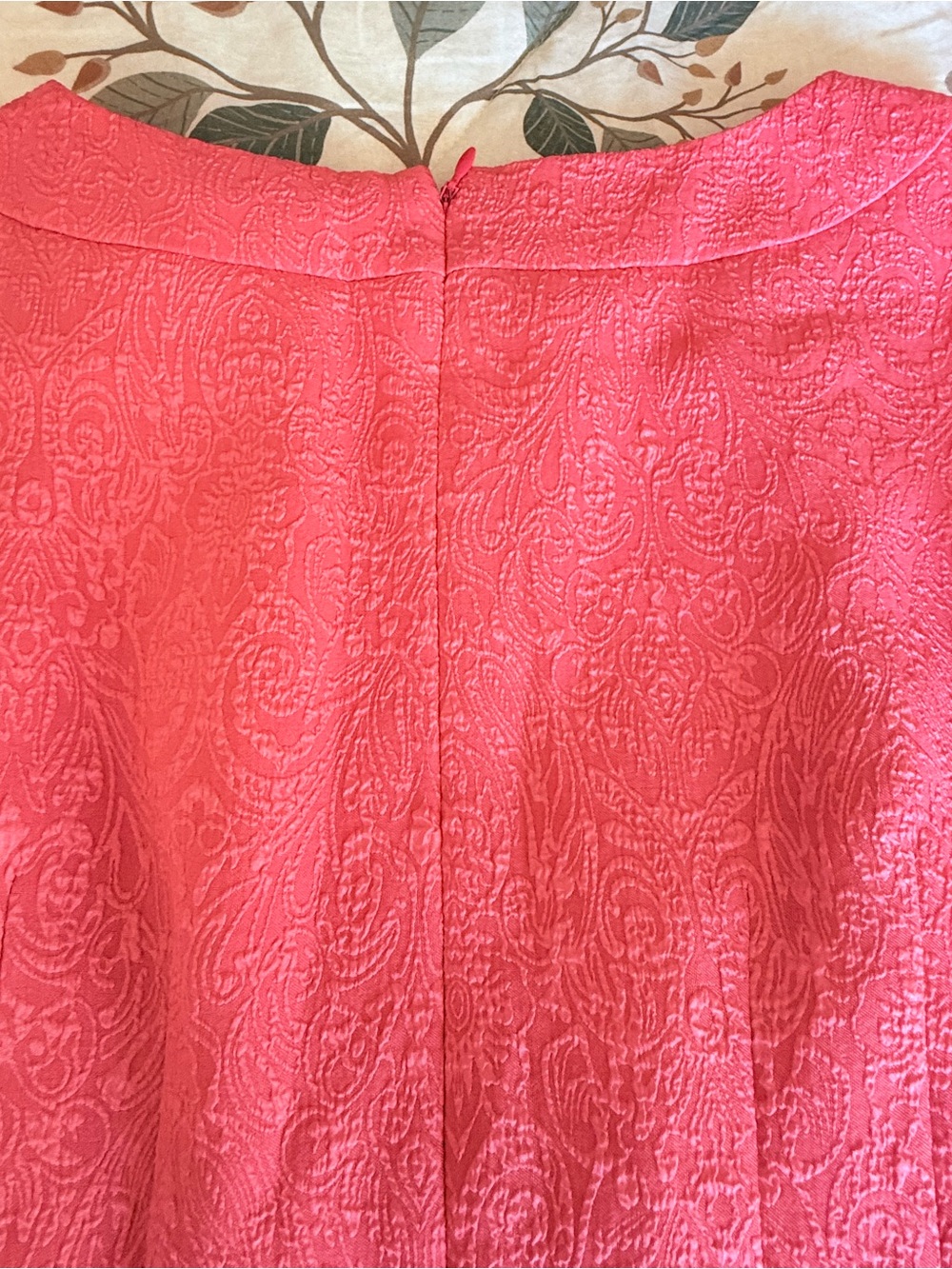 Ann Taylor Coral Pink Textured Midi Dress - Picture 7 of 7